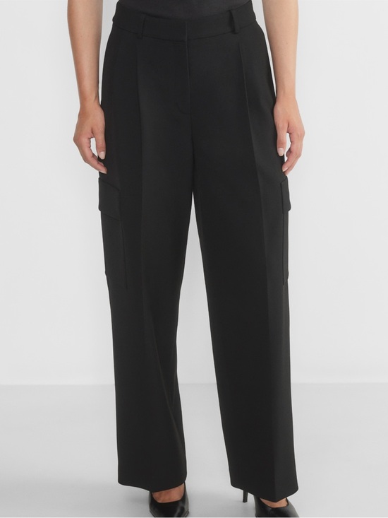 Babaton Pants - Babaton Black Wide-Leg Spotlight Cargo Pant